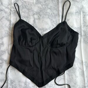 Cotton Candy LA lace trim open back top